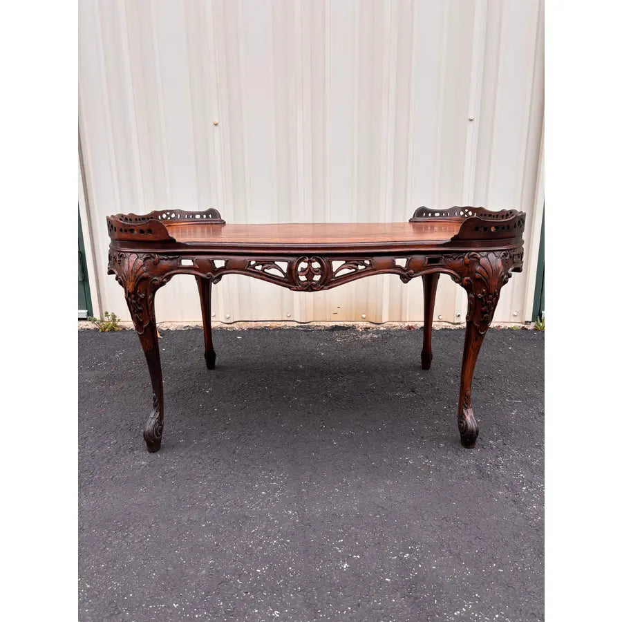 Antique French Carved Walnut Coffee Table