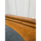 Antique Full Length Beveled Glass in Scalloped Aged Oak Frame