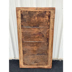 Antique Full Length Beveled Glass in Scalloped Aged Oak Frame