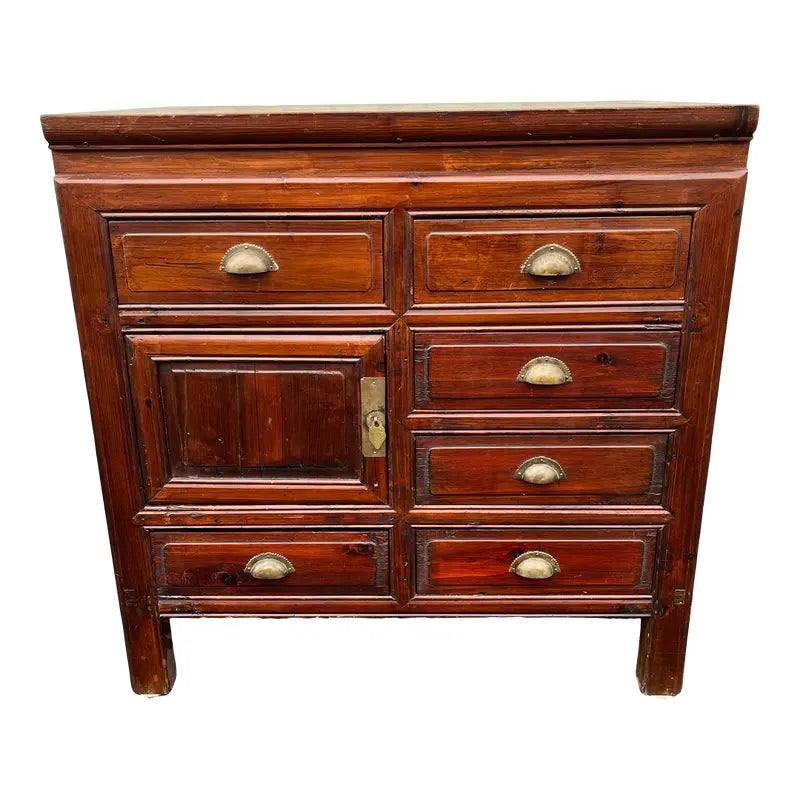 Antique Handcrafted Chinese Rosewood Cabinet Chest of Drawers- Early 1900s