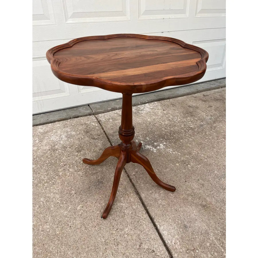 Antique Mahogany Piecrust Side End Table- Newly Restored