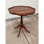 Antique Mahogany Piecrust Side End Table- Newly Restored
