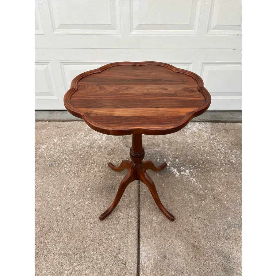 Antique Mahogany Piecrust Side End Table- Newly Restored