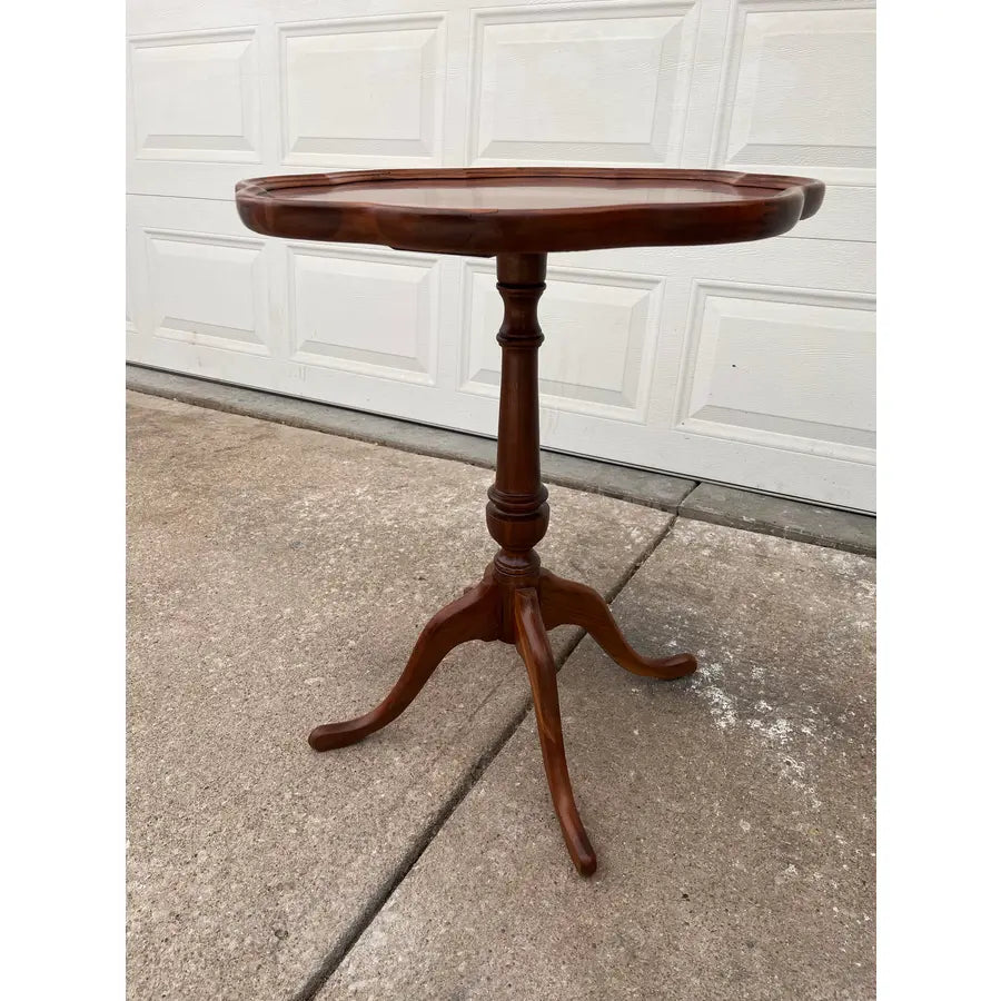 Antique Mahogany Piecrust Side End Table- Newly Restored
