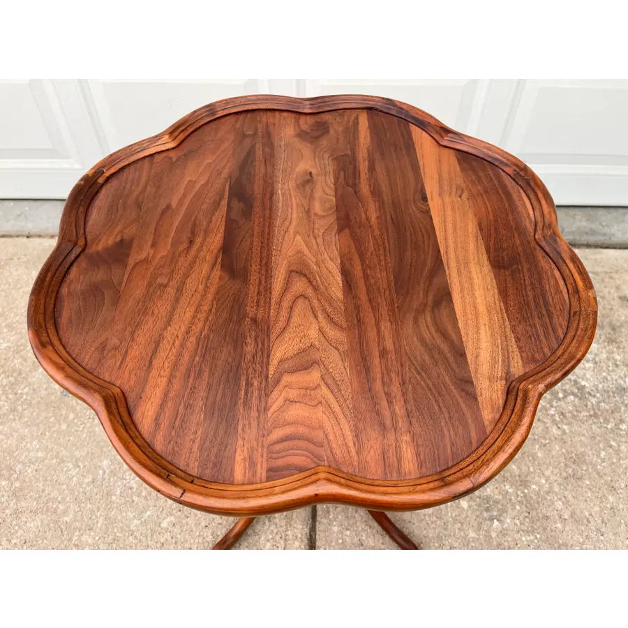 Antique Mahogany Piecrust Side End Table- Newly Restored