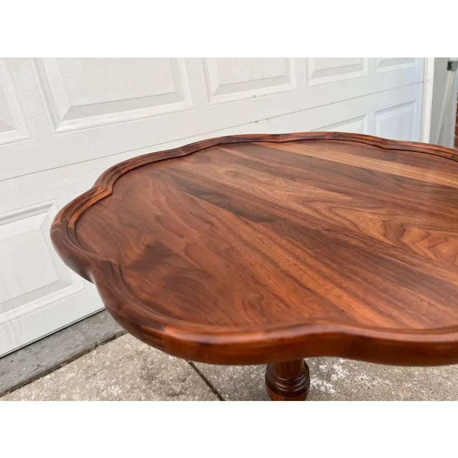 Antique Mahogany Piecrust Side End Table- Newly Restored