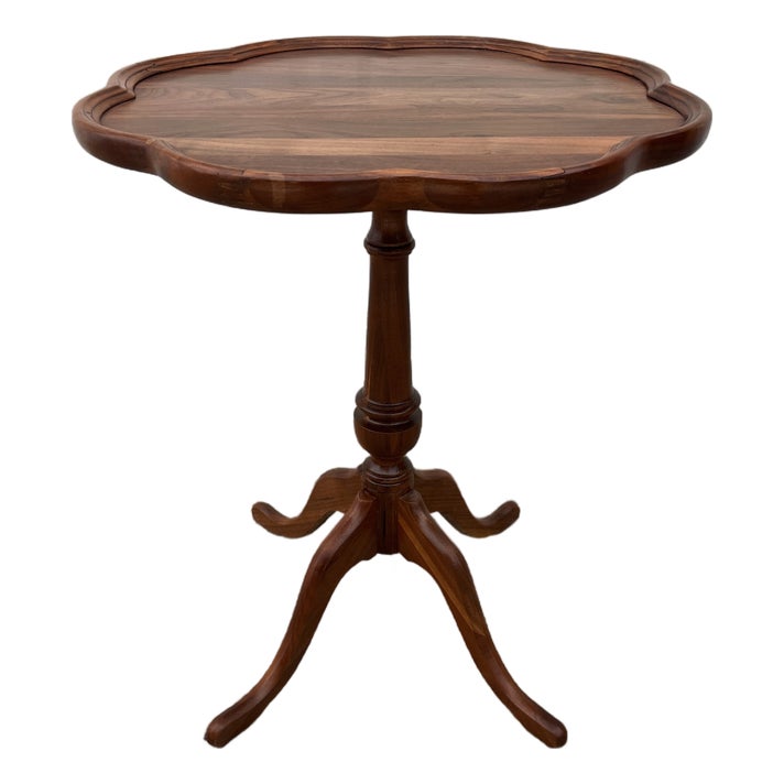 Antique Mahogany Piecrust Side End Table- Newly Restored