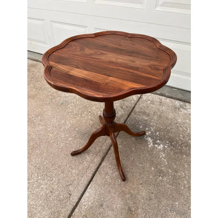 Antique Mahogany Piecrust Side End Table- Newly Restored