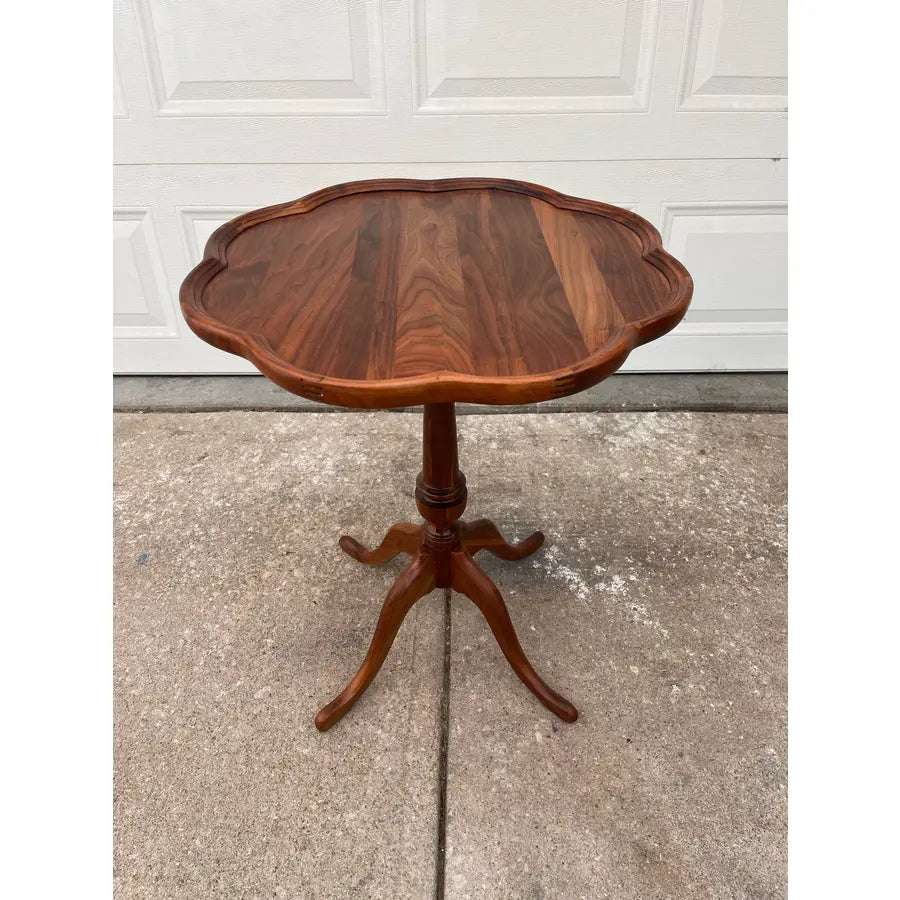 Antique Mahogany Piecrust Side End Table- Newly Restored