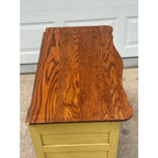 Antique Painted Oak Farmhouse Serpentine Nightstand Cabinet Commodes- A Pair