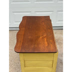 Antique Painted Oak Farmhouse Serpentine Nightstand Cabinet Commodes- A Pair