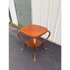 Antique Tiger Oak Lamp End Table