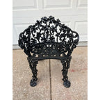 Antique Victorian Cast Iron Grapevine and Leaf Garden Table and Chairs - Set of 3