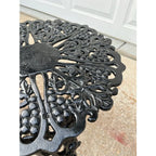 Antique Victorian Cast Iron Grapevine and Leaf Garden Table and Chairs - Set of 3