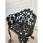 Antique Victorian Cast Iron Grapevine and Leaf Garden Table and Chairs - Set of 3