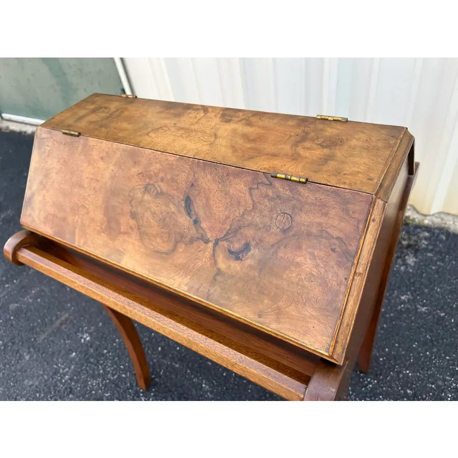 Antique Walnut and Burlwood Dough Box or Storage Table