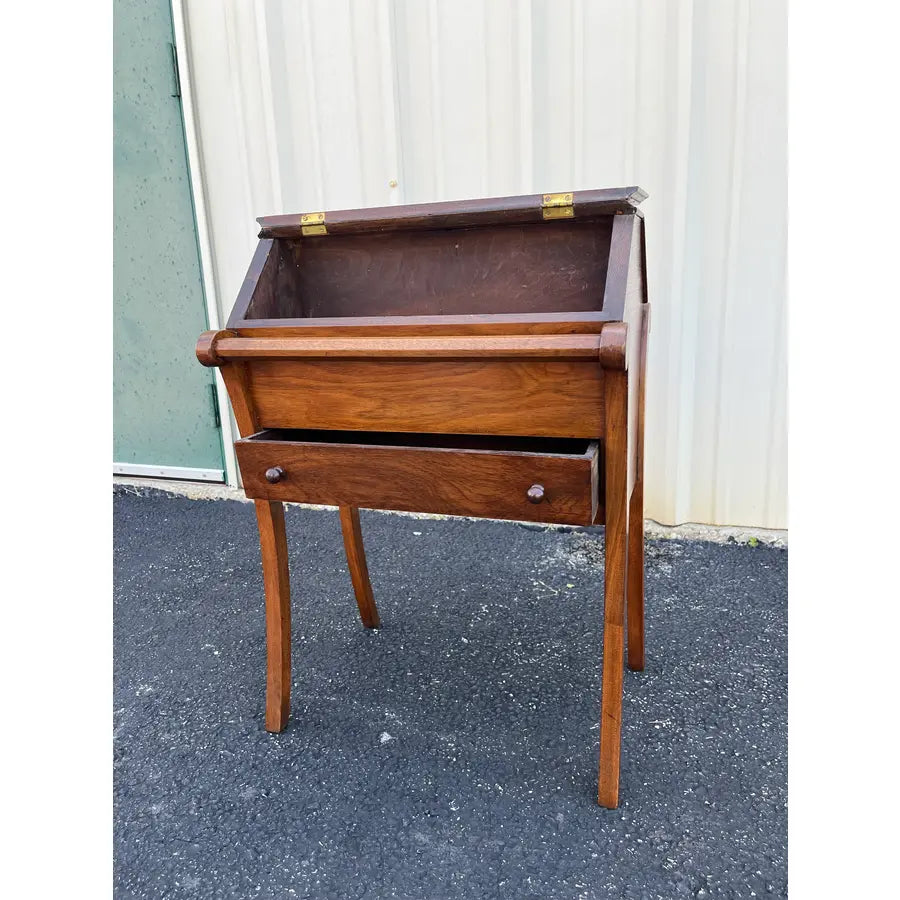 Antique Walnut and Burlwood Dough Box or Storage Table
