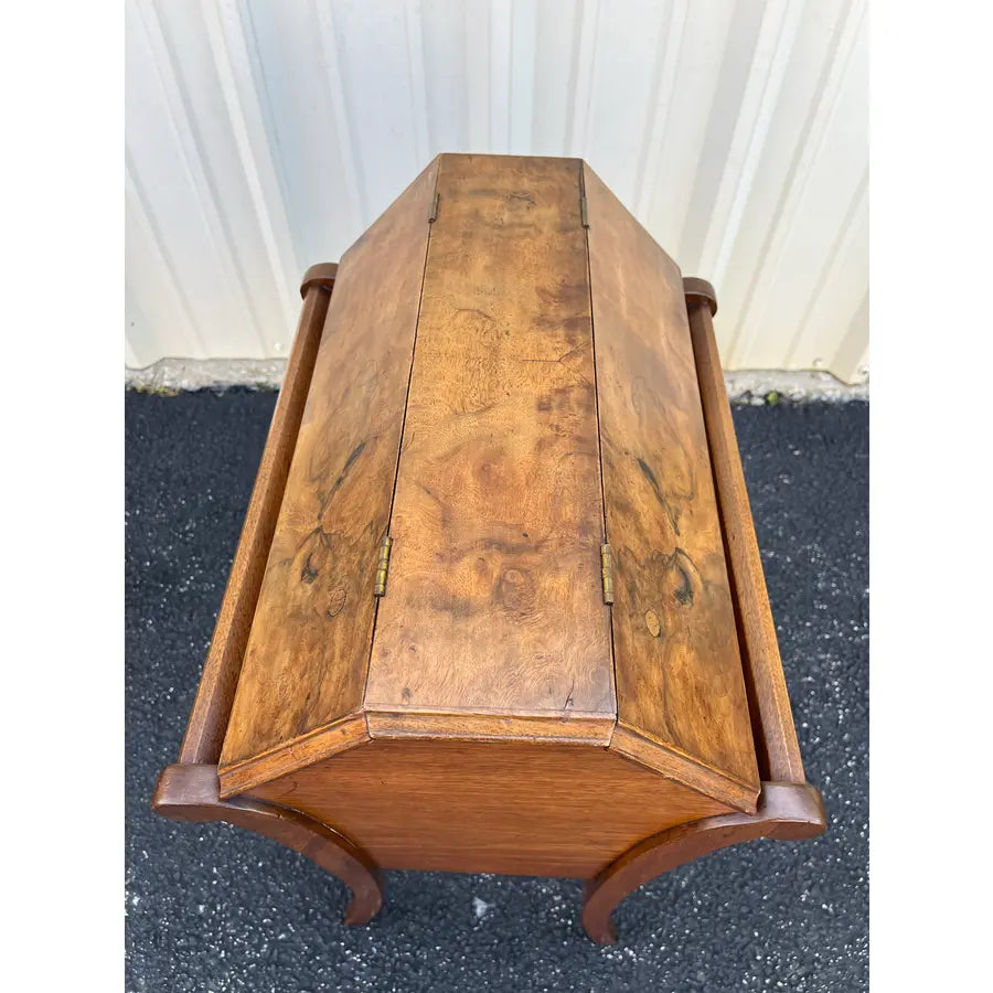 Antique Walnut and Burlwood Dough Box or Storage Table