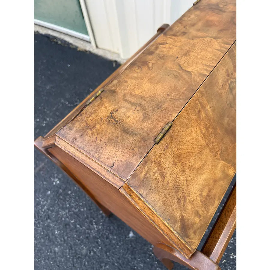 Antique Walnut and Burlwood Dough Box or Storage Table