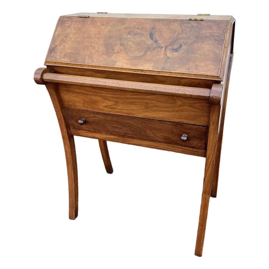 Antique Walnut and Burlwood Dough Box or Storage Table