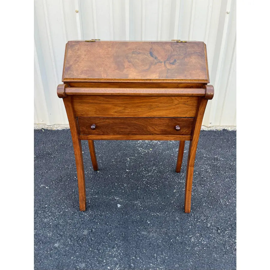 Antique Walnut and Burlwood Dough Box or Storage Table