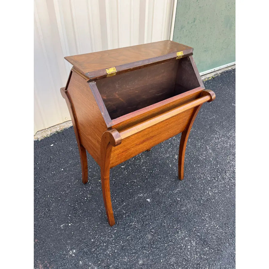 Antique Walnut and Burlwood Dough Box or Storage Table
