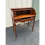 Asian Style Burnt Bamboo Roll Top Desk