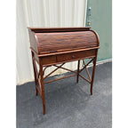 Asian Style Burnt Bamboo Roll Top Desk