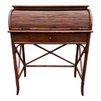 Asian Style Burnt Bamboo Roll Top Desk