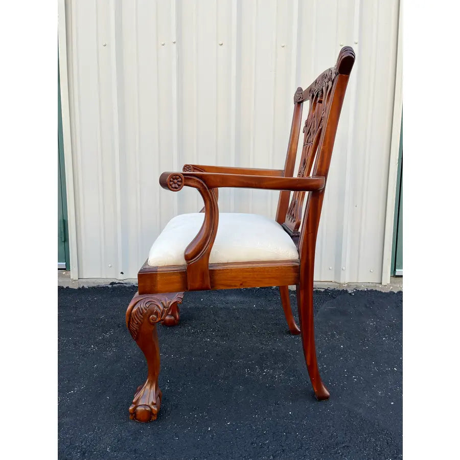 Ball and Claw Foot Chippendale Mahogany Dining Chairs- Set of 10- Circa 1980