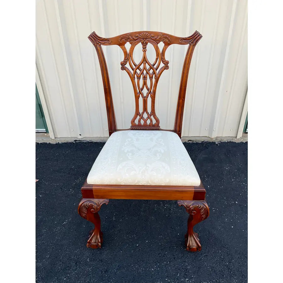 Ball and Claw Foot Chippendale Mahogany Dining Chairs- Set of 10- Circa 1980