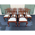 Ball and Claw Foot Chippendale Mahogany Dining Chairs- Set of 10- Circa 1980