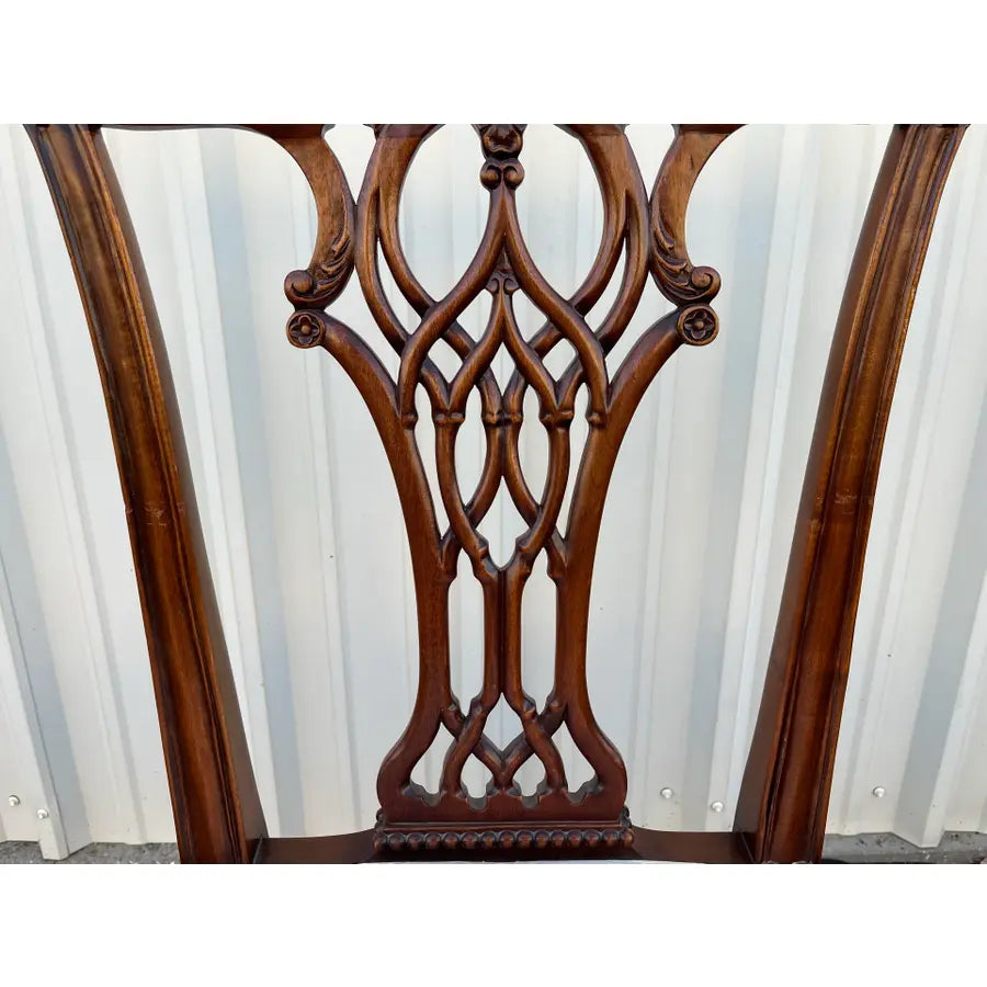Ball and Claw Foot Chippendale Mahogany Dining Chairs- Set of 10- Circa 1980