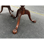 Banded Mahogany Double Pedestal Extension Dining Table- Clawfoot, Corded Edge- Circa 1980