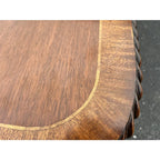 Banded Mahogany Double Pedestal Extension Dining Table- Clawfoot, Corded Edge- Circa 1980