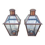 Bevolo French Quarter Outdoor Copper Wall-Mount Lanterns - A Pair
