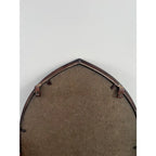 Blackened Bronze Cathedral Style Beveled Glass Wall Mirror and Caddy
