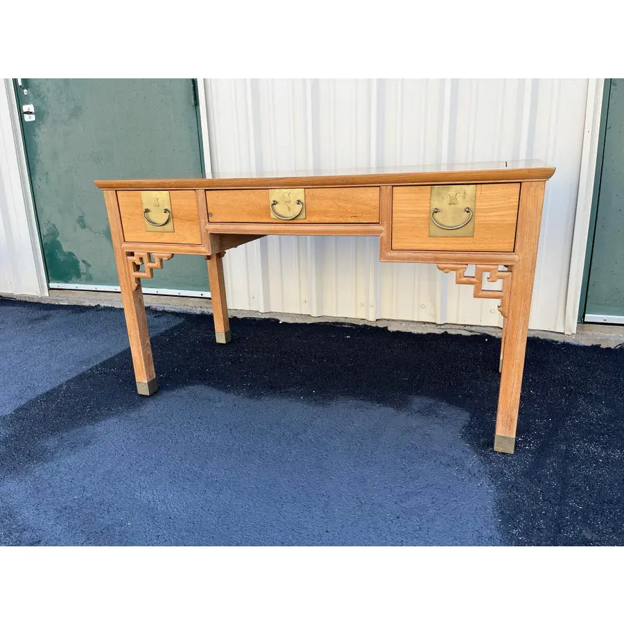 Bleached Asian Writing Desk- Dynasty Furniture by Transorient- C. 1970