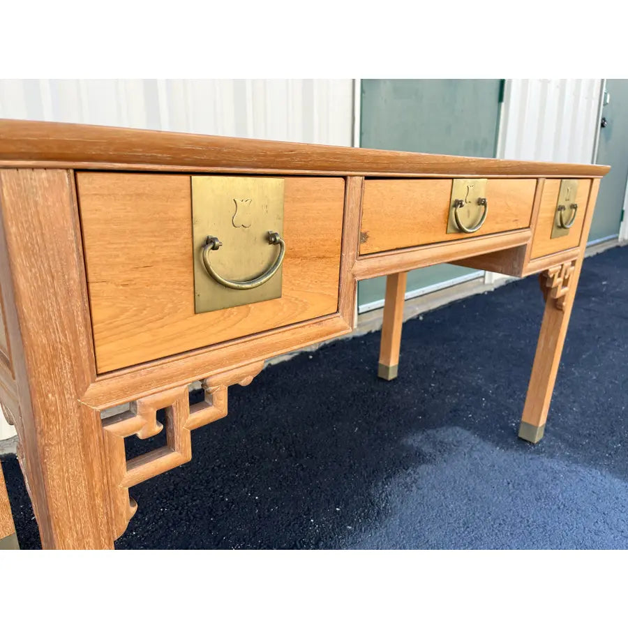 Bleached Asian Writing Desk- Dynasty Furniture by Transorient- C. 1970