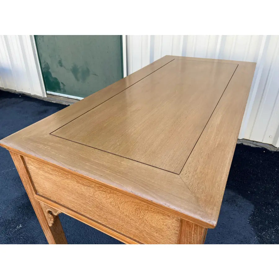 Bleached Asian Writing Desk- Dynasty Furniture by Transorient- C. 1970