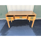 Bleached Asian Writing Desk- Dynasty Furniture by Transorient- C. 1970