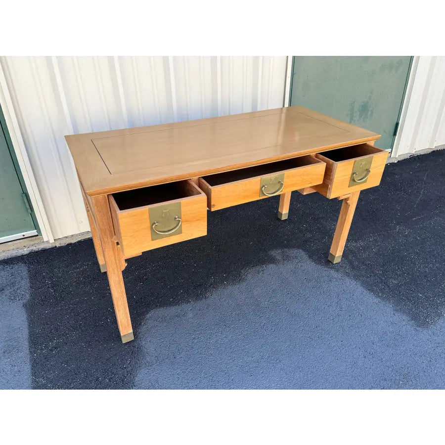 Bleached Asian Writing Desk- Dynasty Furniture by Transorient- C. 1970