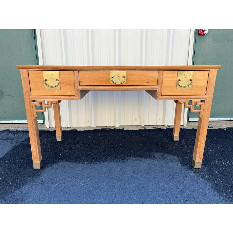 Bleached Asian Writing Desk- Dynasty Furniture by Transorient- C. 1970