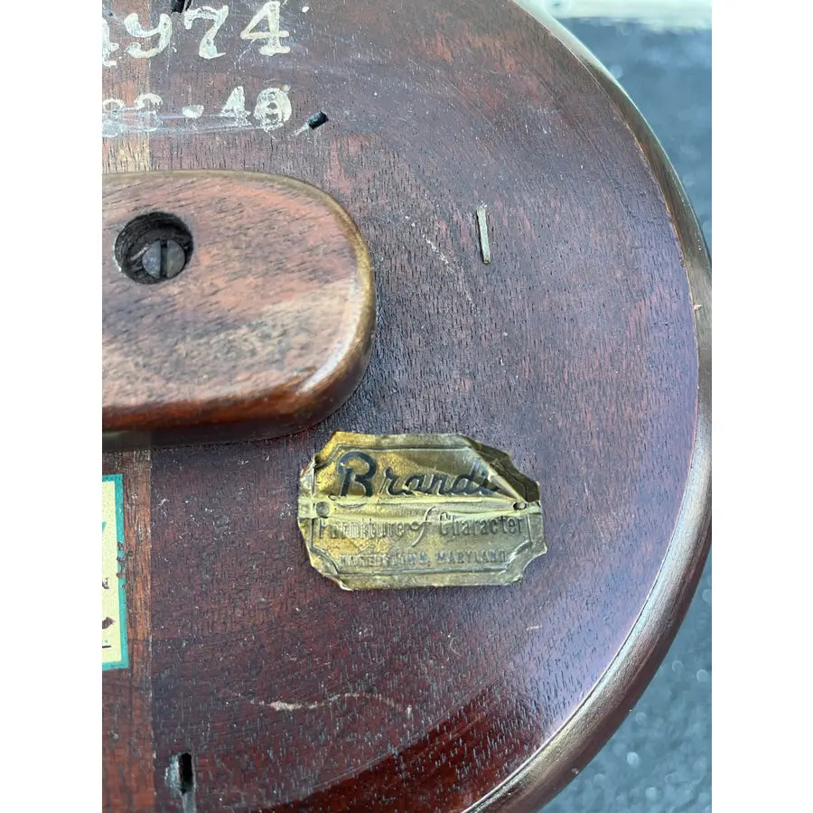 Brandt Queen Anne Mahogany Leather Top Double Wine Stand