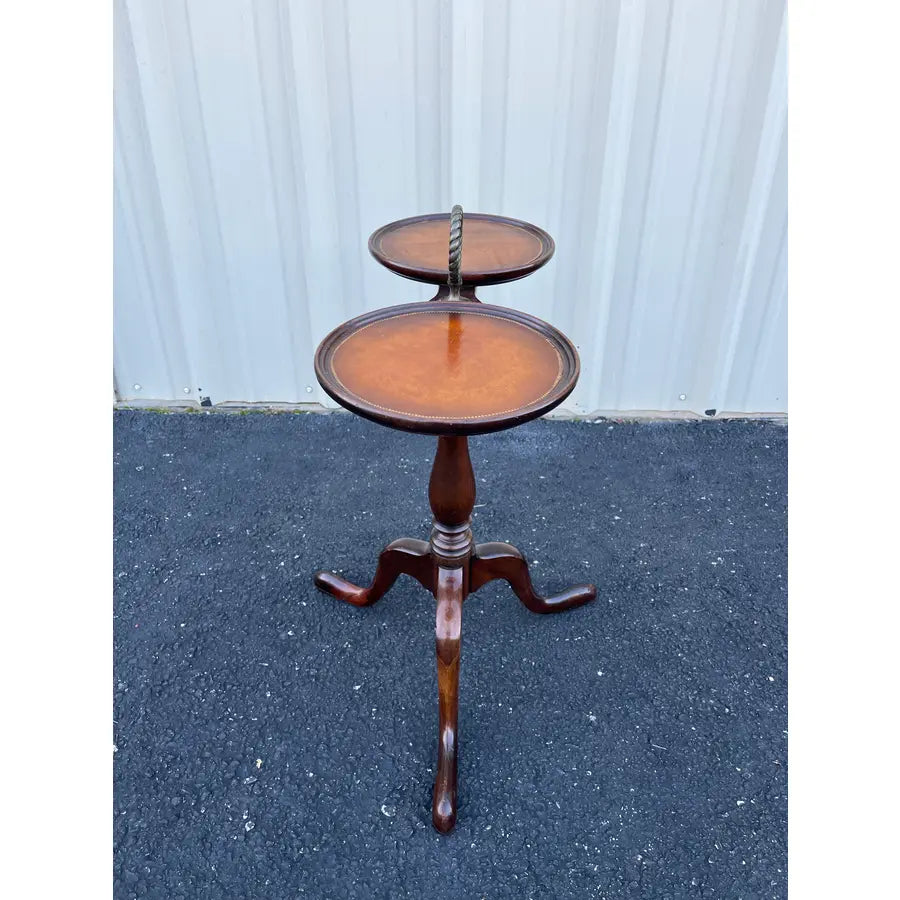 Brandt Queen Anne Mahogany Leather Top Double Wine Stand