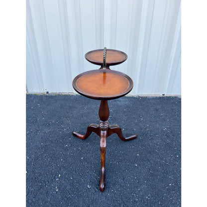 Brandt Queen Anne Mahogany Leather Top Double Wine Stand