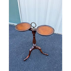 Brandt Queen Anne Mahogany Leather Top Double Wine Stand