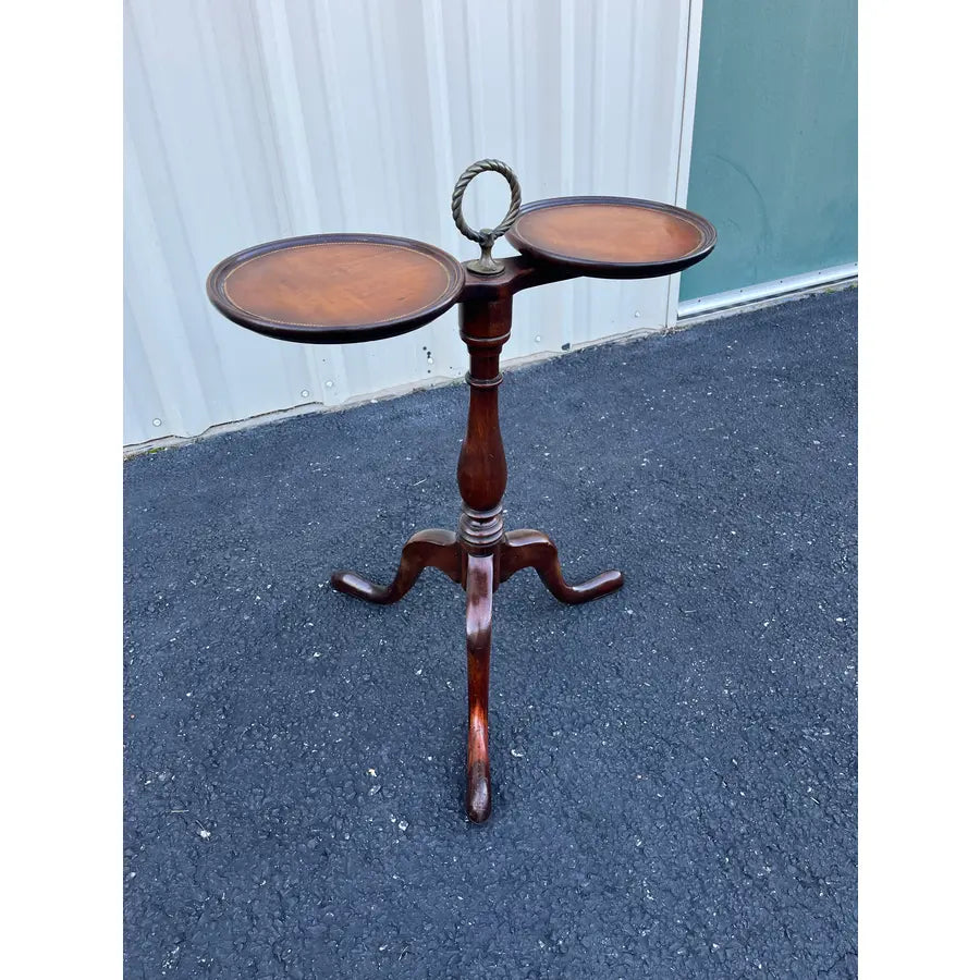 Brandt Queen Anne Mahogany Leather Top Double Wine Stand