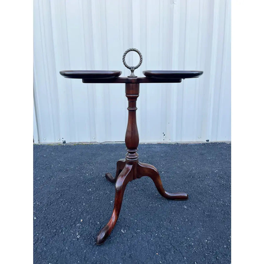 Brandt Queen Anne Mahogany Leather Top Double Wine Stand