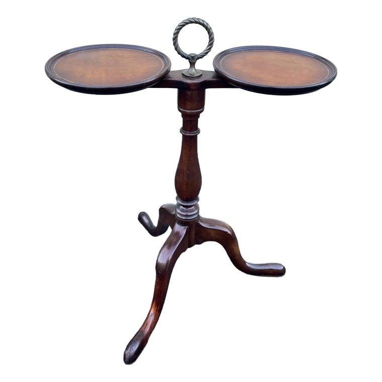 Brandt Queen Anne Mahogany Leather Top Double Wine Stand